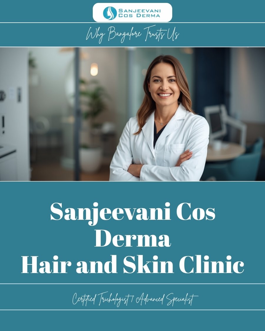 Happy patient at Sanjeevani Cos Derma after FUE hair transplant Rajajinagar Bangalore